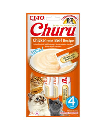 INABA Churu Chicken with beef 4x14g pollo con manzo per il gatto