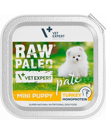 VETEXPERT RAW PALEO Pate Puppy Mini Turkey 150g paté di tacchino per cuccioli