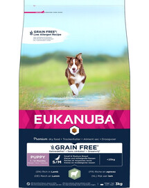 EUKANUBA Grain Free S/M Puppy Agnello 3 kg per cuccioli di razze piccole e medie