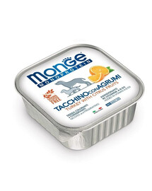 MONGE Fruit Dog Monoprotein 150 g - tacchino con agrumi