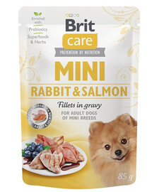 BRIT CARE Mini Adult Pouch Rabbit&Salmon 24x85g con coniglio e salmone per cani di piccola taglia