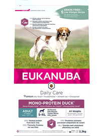 EUKANUBA Daily Care S-XL Adult Anatra 2,3 kg cibo monoproteico per cani adulti