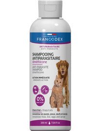 FRANCODEX Shampoo per cani e gatti contro i parassiti, con dimeticone 200 ml