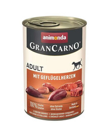 ANIMONDA GranCarno Adult with Poultry hearts 400 g  con cuori di pollame per cani adulti