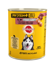 PEDIGREE Adult Protein+ 12x800 g cibo umido per cani adulti con carne di cervo e pollame in mousse