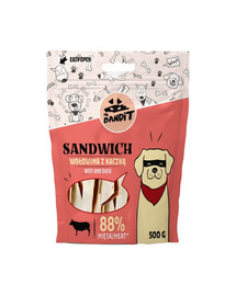 MR. BANDIT Sandwich manzo con anatra per cani 500 g