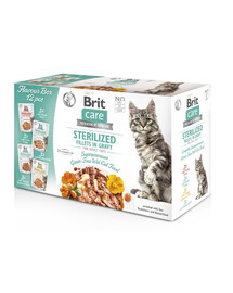 BRIT CARE Fillets in Gravy Box Pouch Sterilized 12X85g per gatti sterilizzati