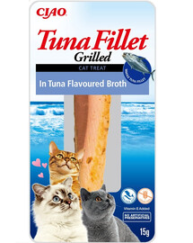 INABA Tuna fillet in tuna flavoured broth 15g filetto di tonno in brodo aromatizzato al tonno per gatti