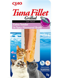 INABA Tuna fillet extra tender in tuna broth 15g filetto di tonno extra fine in brodo aromatizzato al tonno per gatti