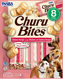 INABA Churu Bite Chicken 8 x 12g snack di pollo e salmone per cani