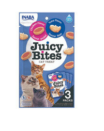INABA Juicy Bites croccantini umidi al tonno e pollo per gatti 33,9 g (3x11,3 g)