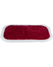 TRIXIE Xmas Nevio tappetino ovale per cane o gatto 75x47 cm bianco/rosso