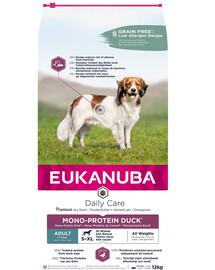 EUKANUBA Daily Care S-XL Adult Anatra 12 kg cibo monoproteico per cani adulti