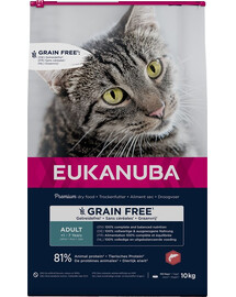 EUKANUBA Grain Free Adult Salmone 10 kg per gatti adulti