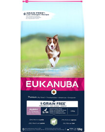 EUKANUBA Grain Free S/M Puppy Agnello 12 kg per cuccioli di razze piccole e medie