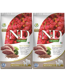 FARMINA N&D Quinoa Adult Madium & Maxi Neutred Duck, Broccoli & Asparagus 2 x 2.5kg