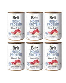 BRIT Mono Protein Lamb & Rice 6 x 400g alimento monoproteico con agnello e riso