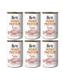 BRIT Mono Protein Turkey 6 x 400g alimento monoproteico con tacchino