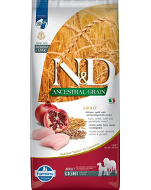 FARMINA N&D Low Grain Medium & Maxi Chicken & Pomegranate Light 12 kg