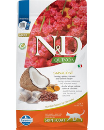 FARMINA N&D Quinoa Adult Cat Skin & Coat Herring, Coconut 1,5 kg