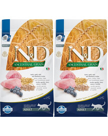 FARMINA N&D Low Grain Adult Cat Lamb & Blueberry 1.5kg x 2