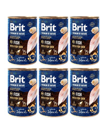BRIT Premium by Nature Fish&Fish Skin 6 x 400g cibo per cani a base di pesce e pelle di pesce