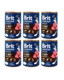 BRIT Premium by Nature Beef and tripes 6 x 400g cibo per cani a base di manzo e frattaglie