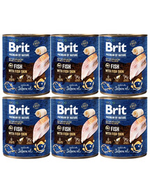 BRIT Premium by Nature Fish&Fish Skin 6 x 800g cibo per cani a base di pesce e pelle di pesce