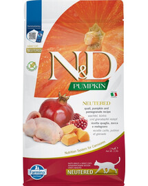 FARMINA N&D Pumpkin Quail & Pomegranate Neutered Cat 1.5 kg