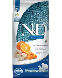 FARMINA N&D Ocean Adult Medium & Maxi Codfish, Pumpkin, Orange 12 kg