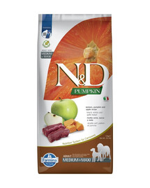 FARMINA N&D Venison Pumpkin & Apple Adult Medium & Maxi cibo secco per cani 12 kg