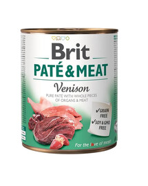 BRIT Pate&Meat venison 800g paté di cervo per cani