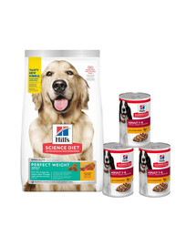 HILL'S Science Plan Adult 1+ Perfect Weight Large breed con pollo 12kg + 3 scatolette GRATIS