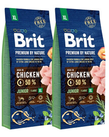 BRIT Premium By Nature Chicken Junior Extra Large XL 30kg (2 x 15kg)