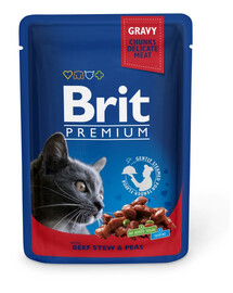 BRIT Premium Cat Adult Beef and Peas 24 x 100g