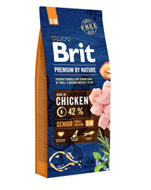 BRIT Premium By Nature Chicken Senior Small Medium S+M 15kg