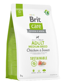 BRIT Care Sustainable Adult Medium Breed cibo secco con pollo e insetti 3 kg