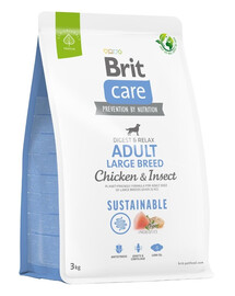 BRIT CARE Sustainable Adult Large breed chicken insekt per cani adulti di razza grande con pollo e insetti 3 kg