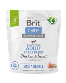 BRIT CARE Sustainable Adult Large breed chicken insekt per cani adulti di razza grande con pollo e insetti 1kg