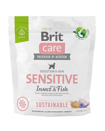 BRIT CARE Dog Sustainable Sensitive fish insekt per cani adulti con pesce e insetti 1 kg