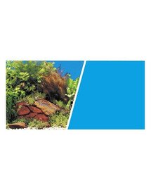 HAGEN Sfondo bifacciale per acquario Piante e pietre Blu 30cm x 7.5m