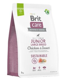 BRIT Care Sustainable Junior Large Breed cibo secco con pollo e insetti 3 kg