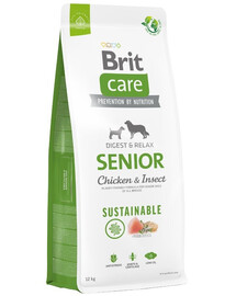 BRIT Care Dog Sustainable Senior Chicken & Insect per cani anziani con pollo e insetti 12 kg