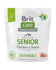 BRIT CARE Sustainable Senior chicken insekt per cani anziani con pollo e insetti 1 kg