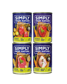 SIMPLY FROM NATURE Cibo umido per cani mix 4 gusti 12 x 400g