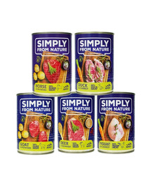 SIMPLY FROM NATURE Cibo umido per cani mix gusti 6 x 400g