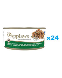APPLAWS Cat Adult Tuna with Seaweed in Broth tonno con alghe in brodo 24 x 156g