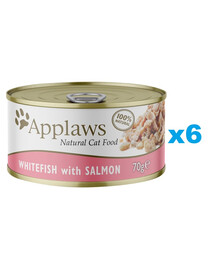 APPLAWS Cat Adult Whitefish with Salmon in Broth pesce bianco e salmone in brodo 6 x 70g