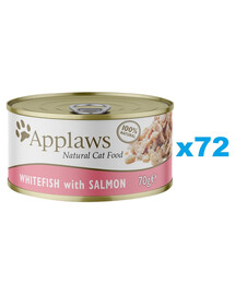APPLAWS Cat Adult Whitefish with Salmon in Broth pesce bianco e salmone in brodo 72 x 70g
