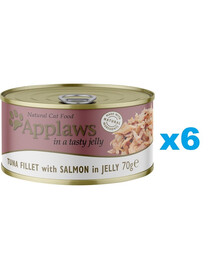 APPLAWS Cat Adult Tuna Fillet with Salmon in Jelly tonno e salmone in gelatina 6 x 70g